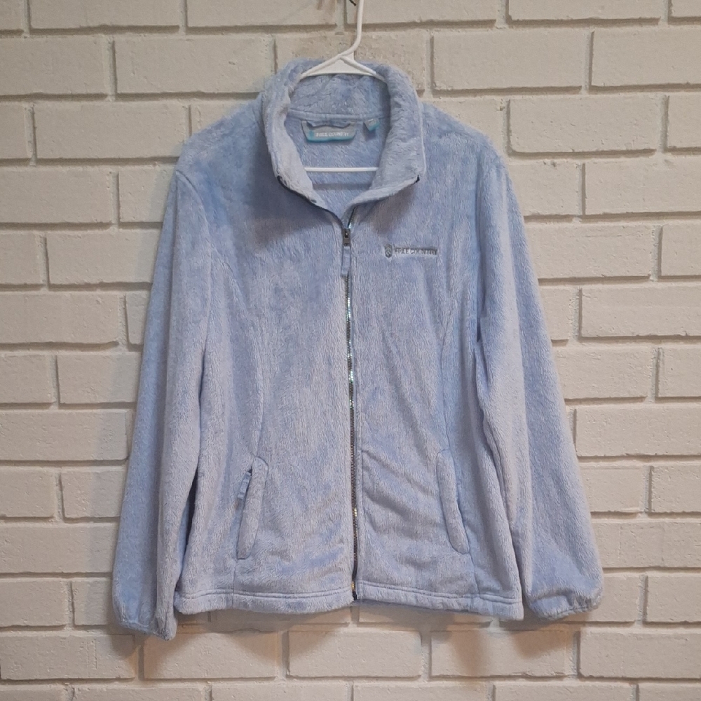 Free Country Light Blue Fleece Zip-Up Jacket. Size XL